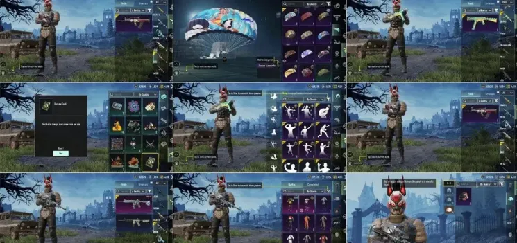 PGM496 Glacier M416 Level 1, 26 Outfit Sets, 1 Mythic Set, Name Change Card, Many Emotes & Parachutes (G)